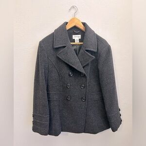 Petite X Large Dark Grey Pea Coat, St Johns Bay